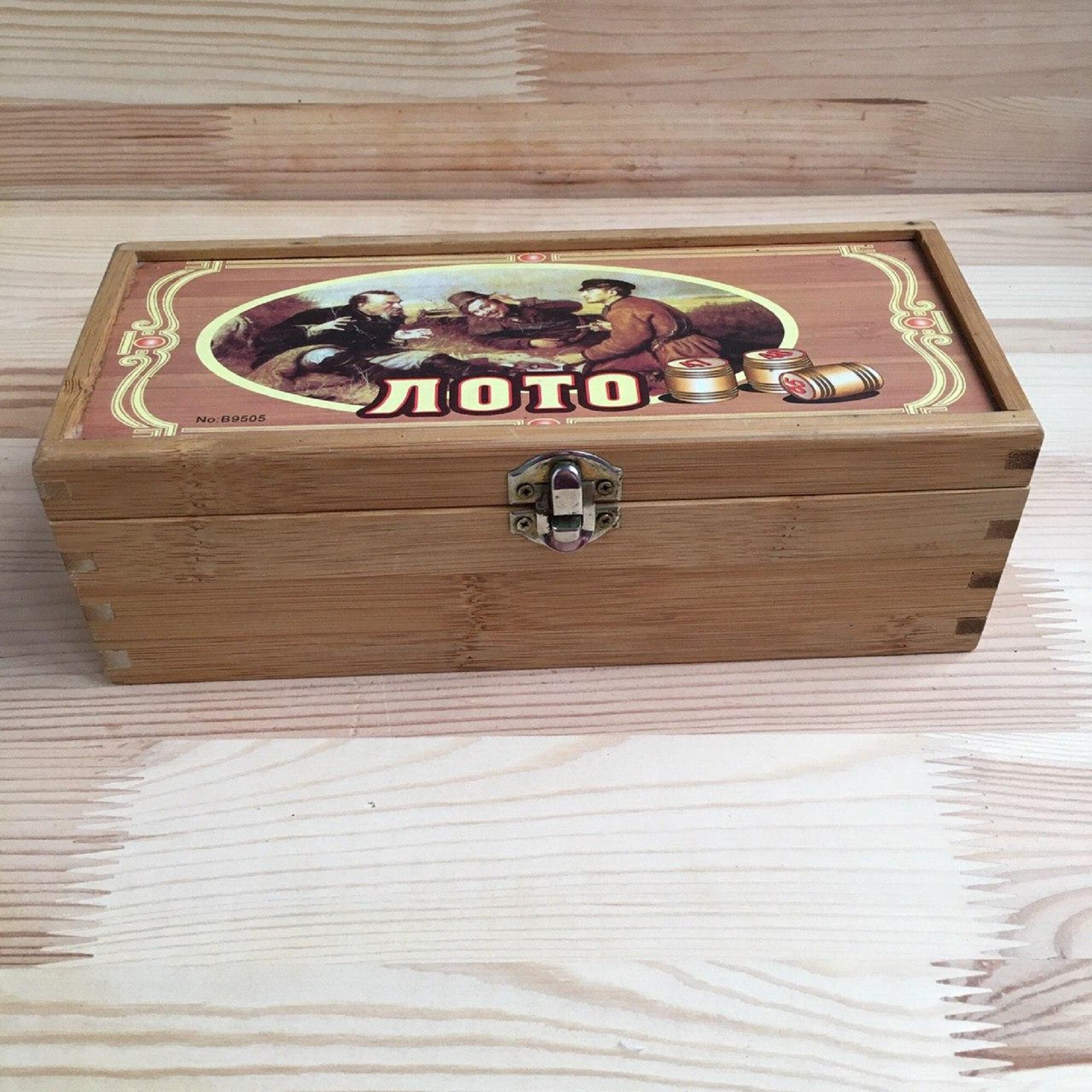 Vintage Lotto Game in a Unique Wooden Box Board Game Bingo Etsy UK