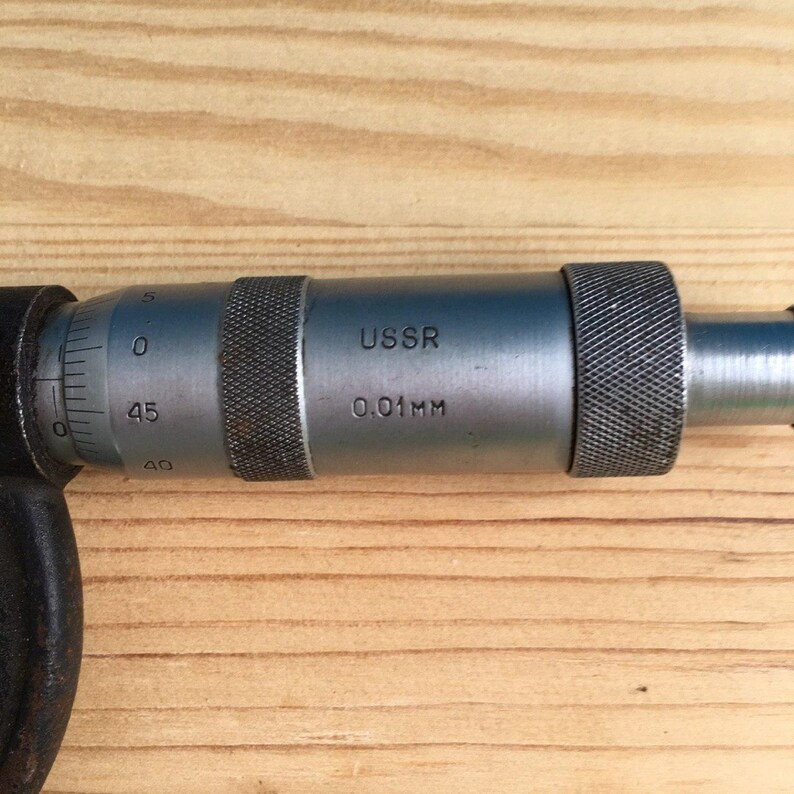 Vintage Russian micrometer 025mm Working condition Made in Etsy