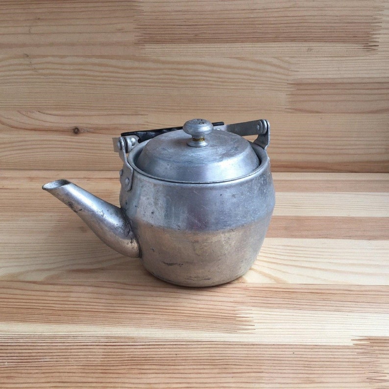 Vintage small metal teapot infuser Aluminum cookware Retro Etsy
