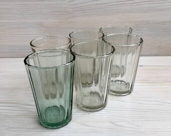 Faceted glasses 250 ml Tea cups Vintage stakan Set of 6 Vodka Granyonyi stakan for podstakannik Ukraine seller