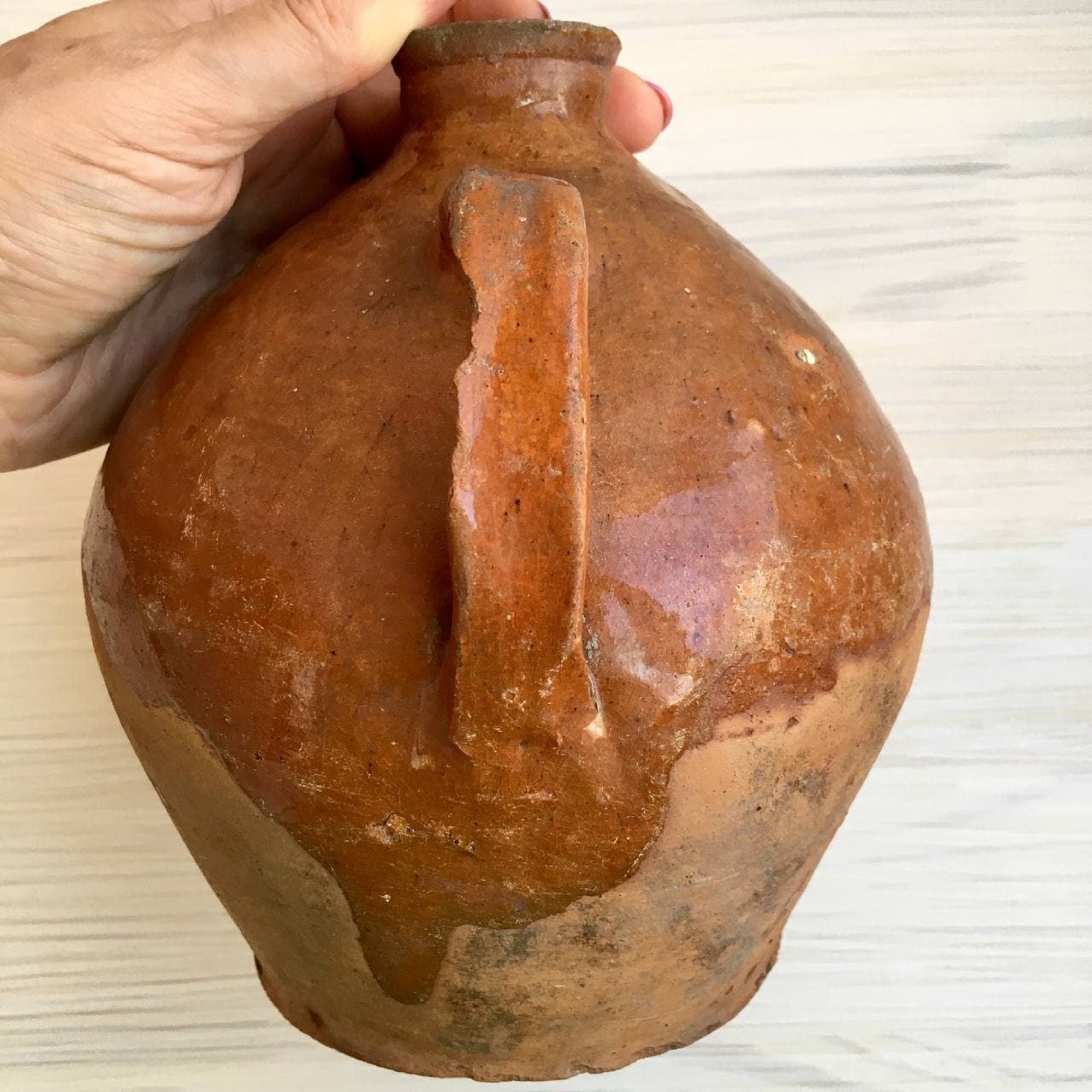 Vintage terracotta braune Keramik Crock für Wein Antike Etsy