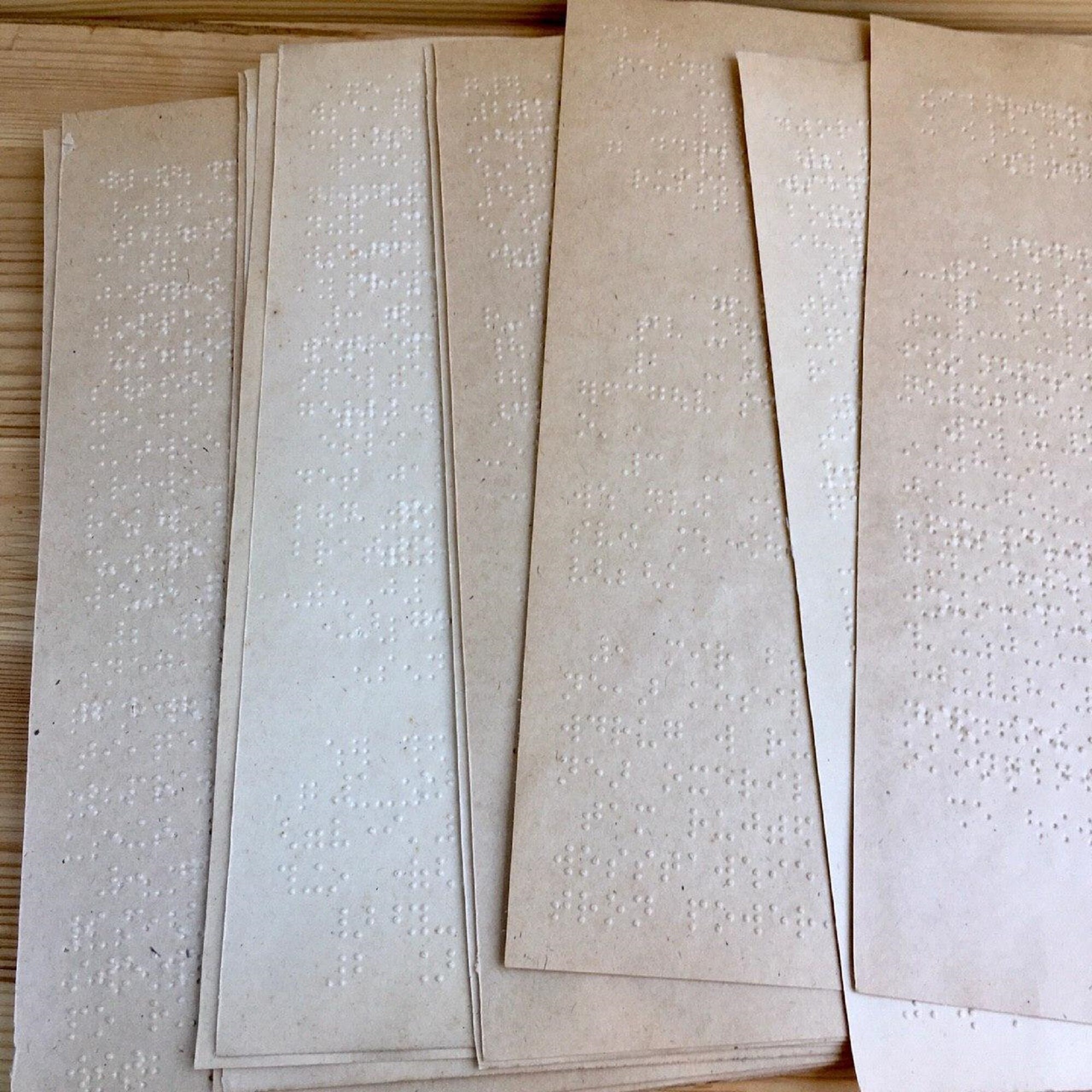 8 LARGE Braille 8.6 by 12 Craft Scrapbook Paper Vintage Beige Double