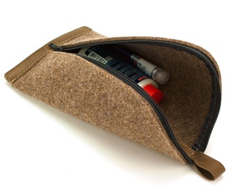 Multi-purpose Felt Wool Pouch - Brown