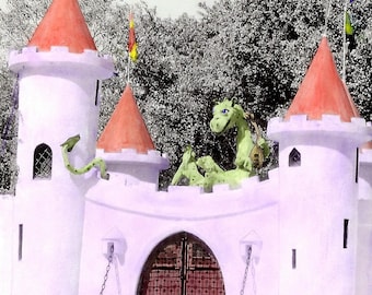 Castle with Dragon, Entrance to Ellicott City MD's " Enchanted Forest" where some of the movie Cry-Baby was filmed with Johnny Depp