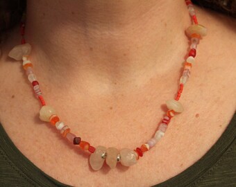 Coral beaded necklace