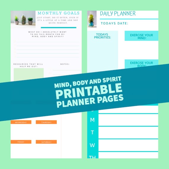 Printable daily monthly goal planner schedule to do list workout menu schedule desk calendar planner daily to do list printable digital DIY