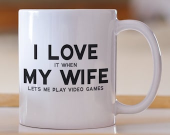 Gamer Husband Mug, Funny Video Game Gift, 11oz Ceramic