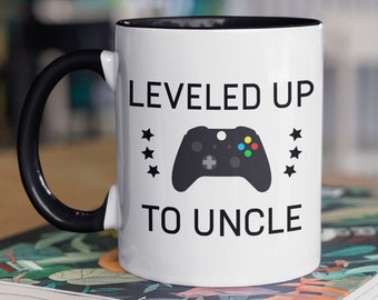 Leveled Up To Uncle Mug | New Uncle Gift Uncle To Be Funny Uncle Pregnancy Announcement New Uncle Mug Uncle Announcement Reveal to Uncle Mug