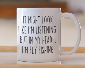Fly Fishing mug, fly fishing gifts for men, gift for fisherman gift for him, fly fishermen gift for grandpa, gift for boyfriend, fly fishing