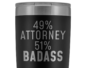 Regalo divertido para abogado: vaso de acero inoxidable de 20 oz grabado con láser