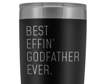 Funny Godfather Gift: Engraved Stainless Steel Travel Mug