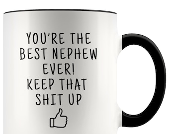 Nephew gifts, gift for nephew, funny gag gift, gift from aunt, nephew gift idea, nephew coffee mug, best nephew ever, best nephew mug
