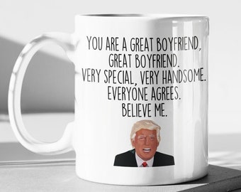 Mug petit ami Trump | Cadeaux drôles de petit ami, cadeau de Noël de petit ami, cadeau pour petit ami, anniversaire de petit ami, cadeau de bâillon de petit ami