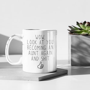 Funny Aunt Again Mug: Pregnancy Announcement Gift image 3