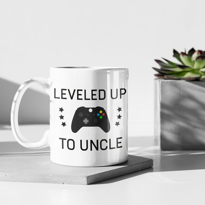 Leveled Up To Uncle Mug New Uncle Gift Uncle To Be Funny Uncle Pregnancy Announcement New Uncle Mug Uncle Announcement Reveal to Uncle Mug White