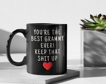Taza de café divertida de los Grammy: acabado negro brillante, impresión a doble cara