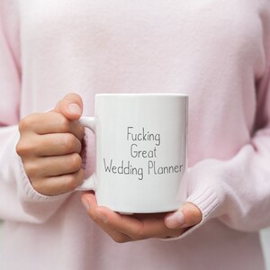 Taza para organizador de bodas: cerámica de alto brillo, impresión a doble cara imagen 4