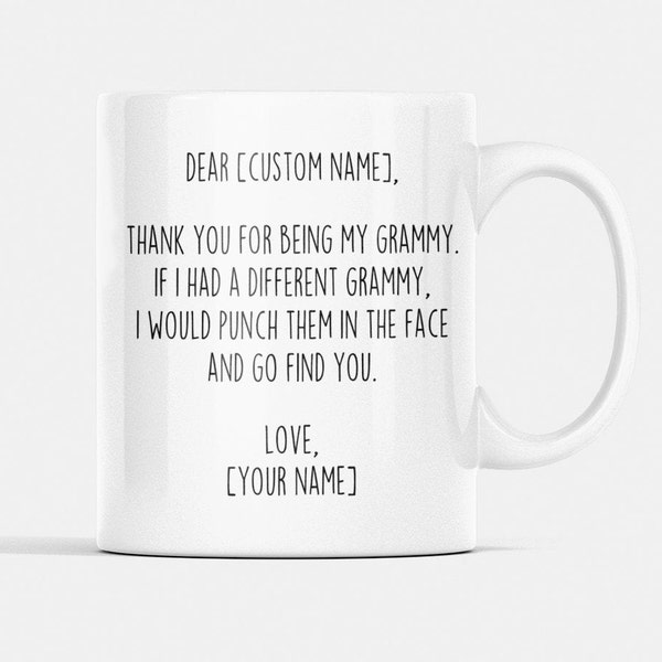 Grammy Gifts Personalized Custom Name Mug Gifts for Grammy Funny Grammy Gift Idea Mothers Day Birthday Christmas Best Grammy Ever Grandma