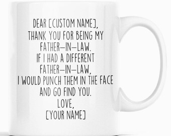 Father In Law Gifts Personalized Custom Name Mug Gifts for Father In Law Funny Father In Law Gift Idea Wedding Gift Father Of The Bride