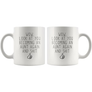 Funny Aunt Again Mug: Pregnancy Announcement Gift image 7