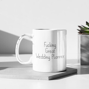 Taza para organizador de bodas: cerámica de alto brillo, impresión a doble cara imagen 2