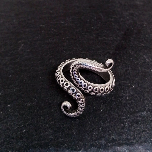 Silver Octopus ring,Adjustable tentacle ring, silver boho ring, animal ring, stackable silver ring bohemian jewelry gift for her