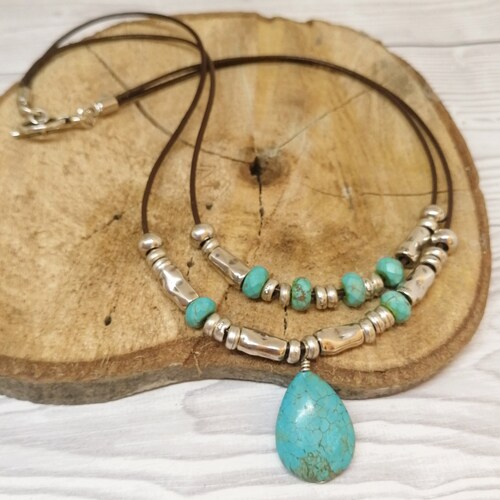 Handmade Boho Silver and Turquoise 