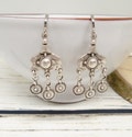 Antique Silver Boho Chandelier Earrings: Ethnic Drop Earrings, Bohemian Hippie Jewelry