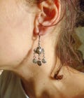 Antique Silver Boho Chandelier Earrings: Ethnic Drops, Bohemian Hippie Jewelry