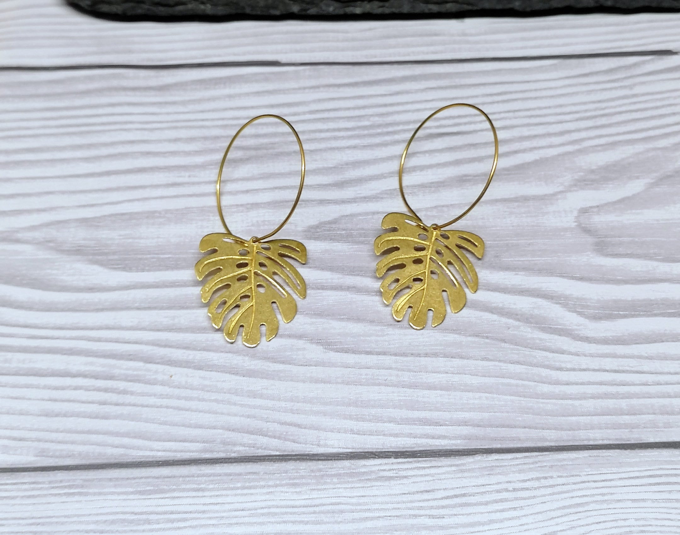 Monstera Leaf Gold Hoop Earrings Gold Leaf Dangle Earrings Etsy UK monstera-leaf-gold-hoop-earrings-gold-leaf-dangle-earrings-etsy-uk