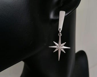Nordstern Ohrringe: Lange Starburst Tropfen, himmlische Schmuck Geschenk