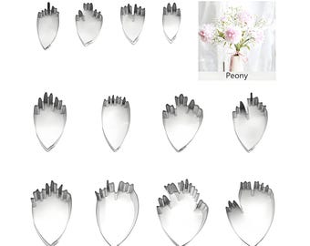 Peony fondant Petal and leaf Full Set fondant sugar flower cutters baking cake decorations Polymer Clay Cold Porcelain gumpaste tools
