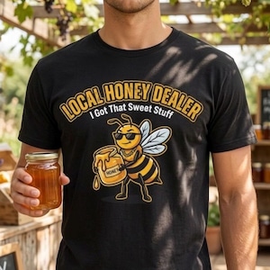 Camiseta com estampa de abelha para vendedor local de mel | Design "Eu tenho o que é bom"