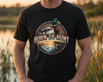 Duck Hunting Shirt, Mallard Drake Tee, Waterfowl Hunter Gift, Born to Hunt
