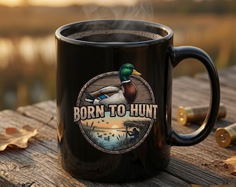 Duck Hunting Coffee Mug, Mallard Drake Gift, Waterfowl Hunter, Born to Hunt