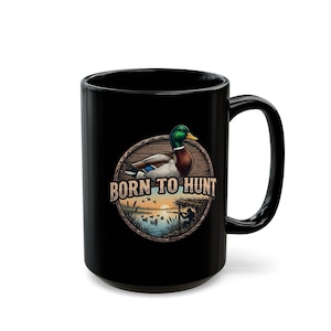 Mug chasse au canard, cadeau canard colvert, chasseur de sauvagine, né pour chasser image 6