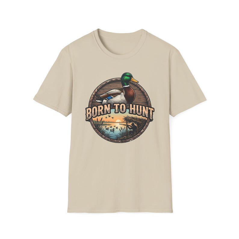 Duck Hunting Shirt, Mallard Drake Tee, Waterfowl Hunter Gift, Born to Hunt Sand