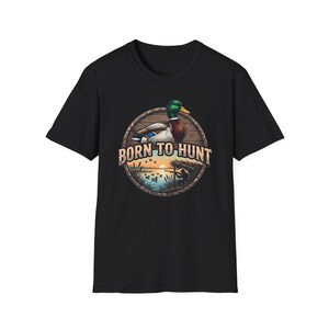 Duck Hunting Shirt, Mallard Drake Tee, Waterfowl Hunter Gift, Born to Hunt Black