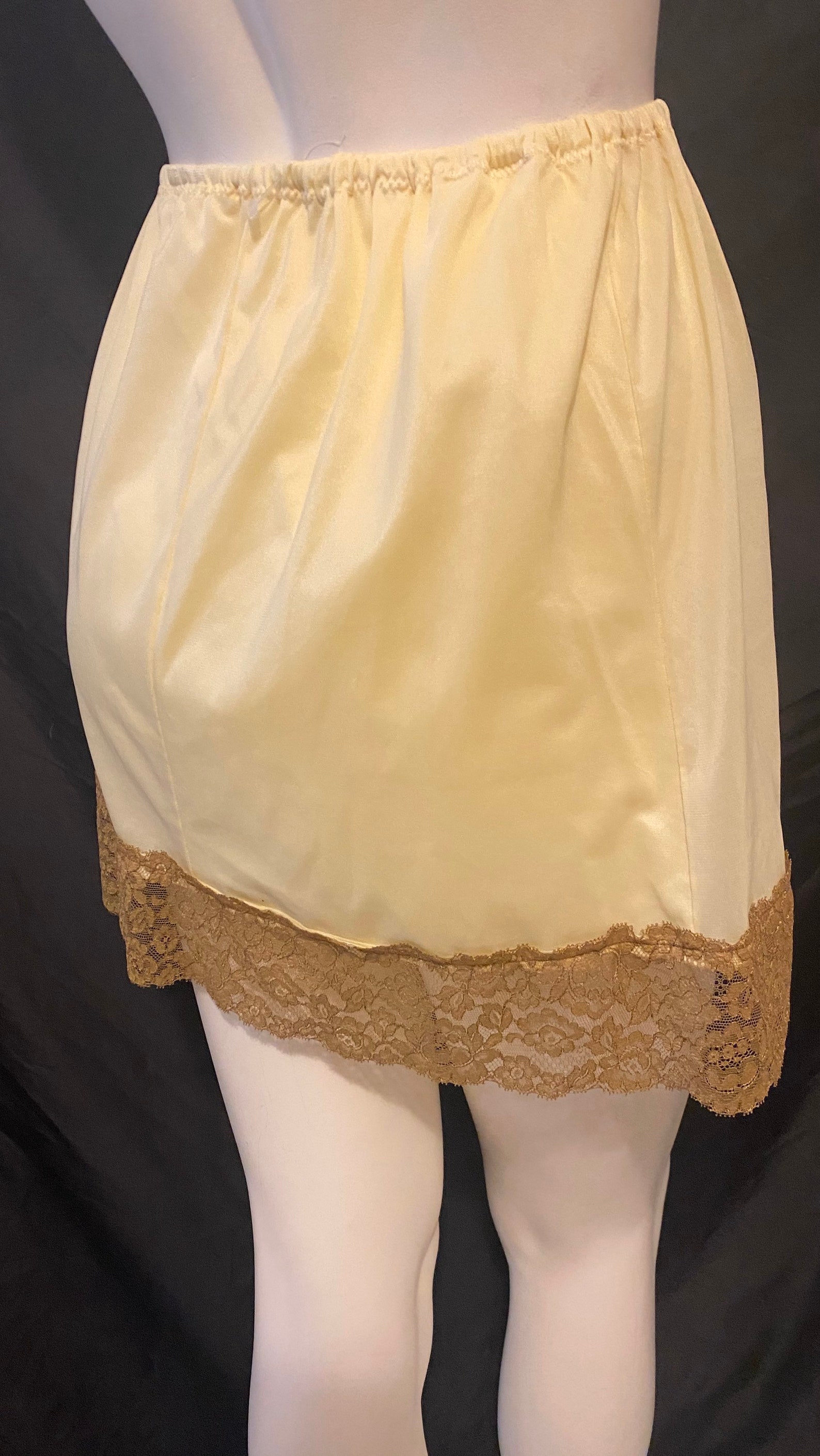 Vintage 50s Canary Yellow Half Slip sz S Etsy