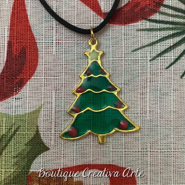 Collana albero di Natale - charm albero di Natale - gioielli Natale