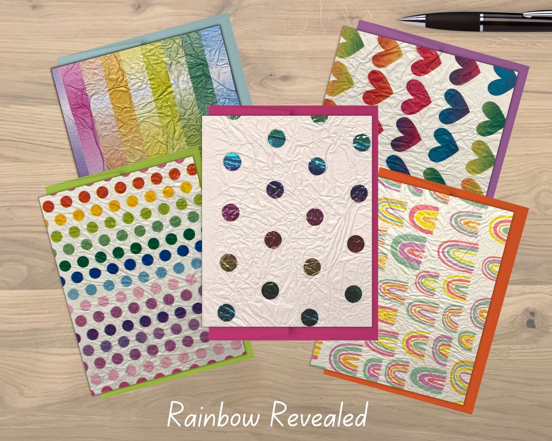 Rainbow Stationery Set, Colorful Cards and Envelopes, Handmade - Etsy