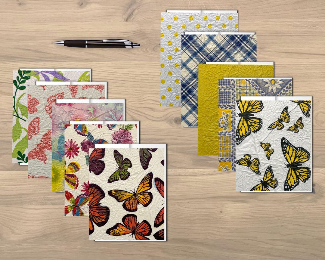 Butterfly Note Card Set, Monarch Migration Theme, Handmade Stationery ...