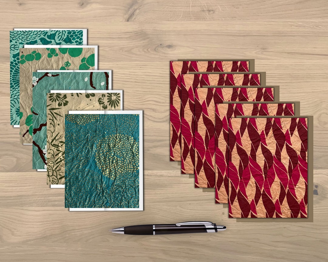 Lokta Paper Stationery Set, Themed Prints, Blank Note Cards - Etsy