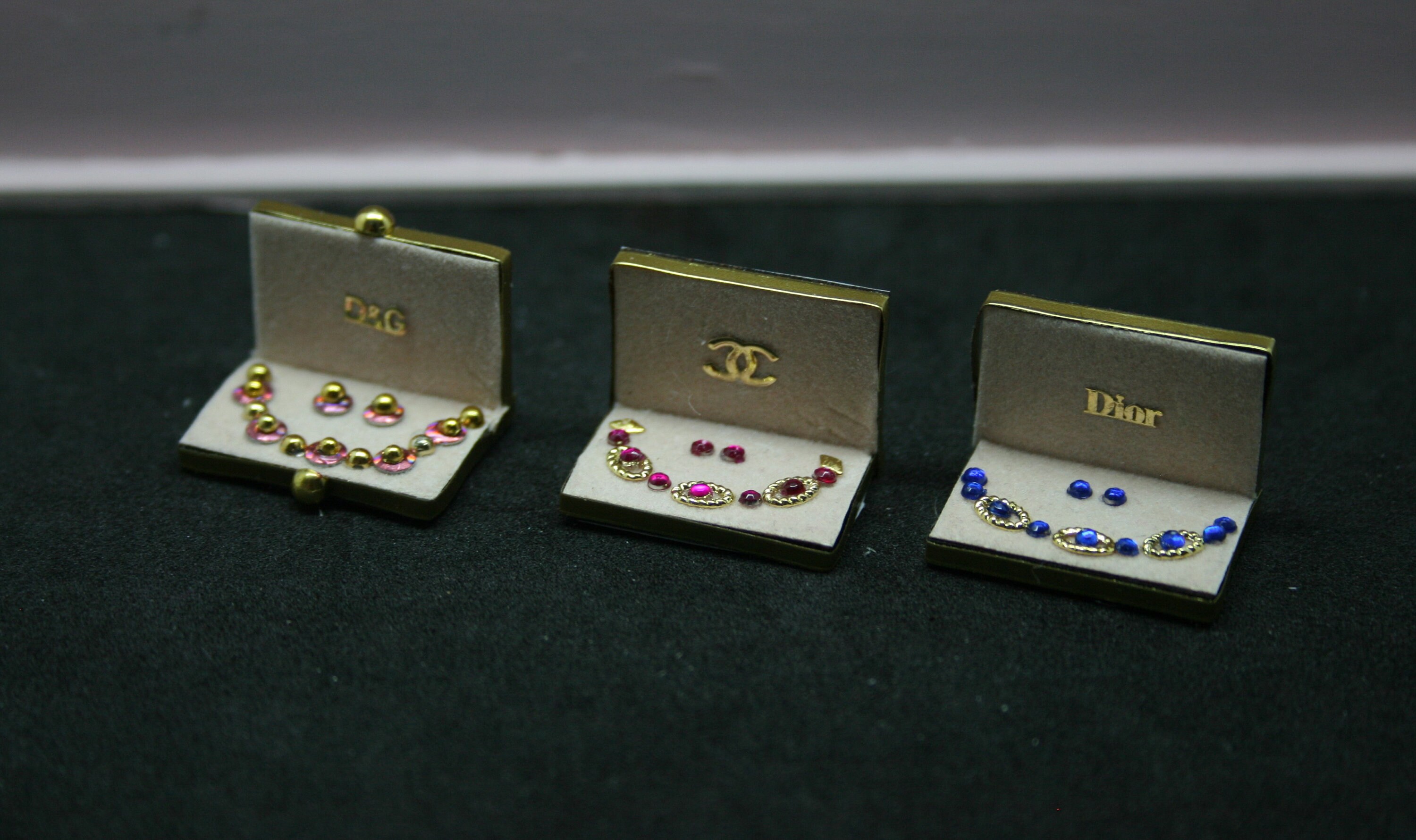 3 Necklace & Earring Set Dolls House Miniature 12th Etsy