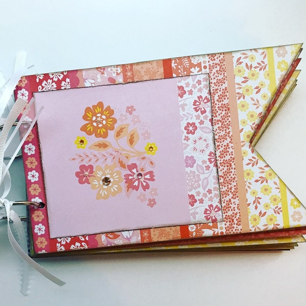 Floral Mini Album - chipboard, 5x8, scrapbook, journal, spring, summer, nature, flowers, Easter, journaling, travel, garden, gardening