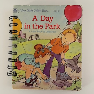 Spiral notebook - little golden book, journal, art journal, junk journal, upcycled book, children&#39;s book, blank notebook, repurposed book