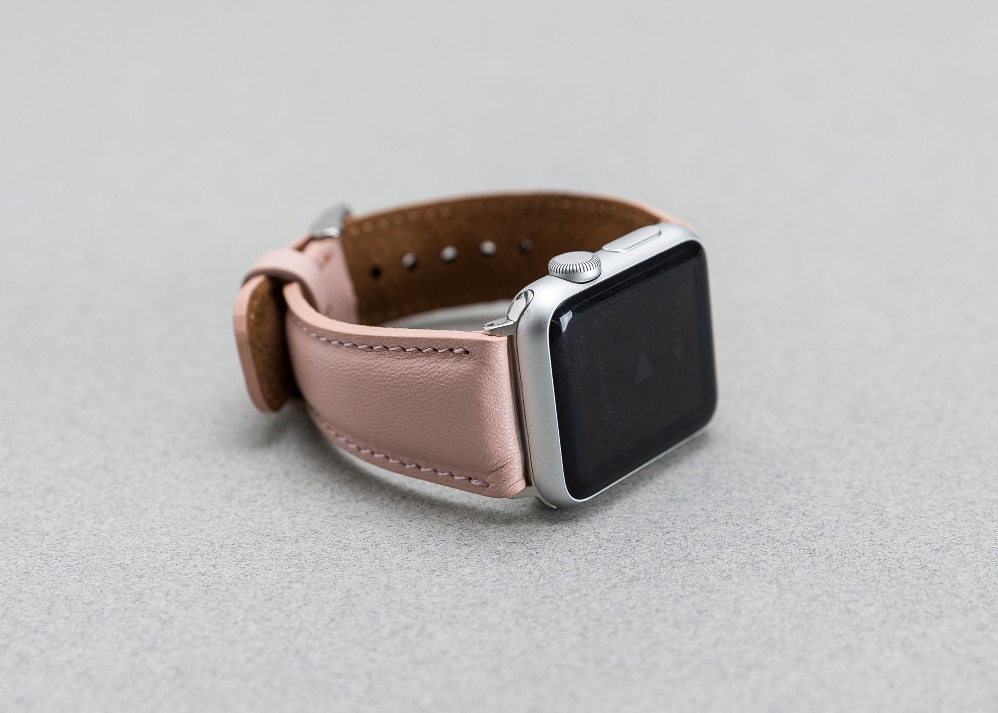 Pink Genuine Leather Apple Watch Band 38mm/42mm/40mm/44mm Etsy