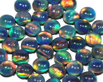 Aurora Opal Doublet Gemstone, Aurora Opal With Crystal Quartz Cabochon Gemstone, Aurora Opal Cabochon, Opal Fire Cabs, Making For Jewelry