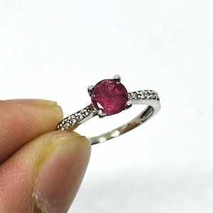 Handmade Bangkok Ruby Ring: 925 Sterling Silver Boho Engagement Ring