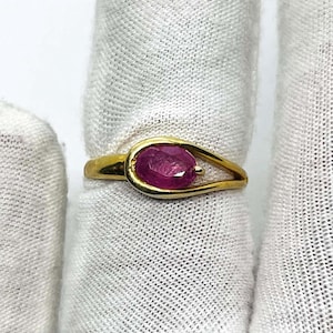 Natürlicher Rubin Ring ~ 925 Sterling Silber Ring ~ Gold Vermeil Ring ~ Bangkok Rubin Schmuck ~ Handgemachter Ring ~ Jahrestag Geschenk für Sie